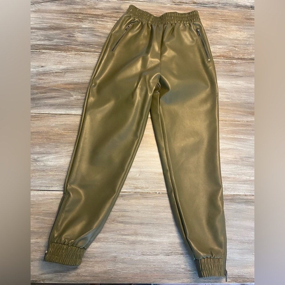 Very J pleather Olive Pants